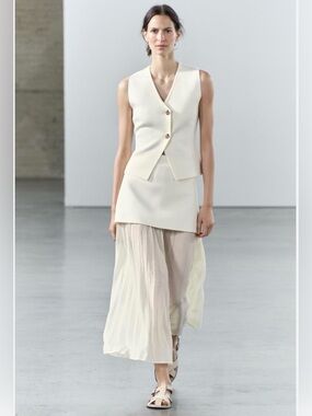 Zara Zara Knit and Gauze Maxi Skirt